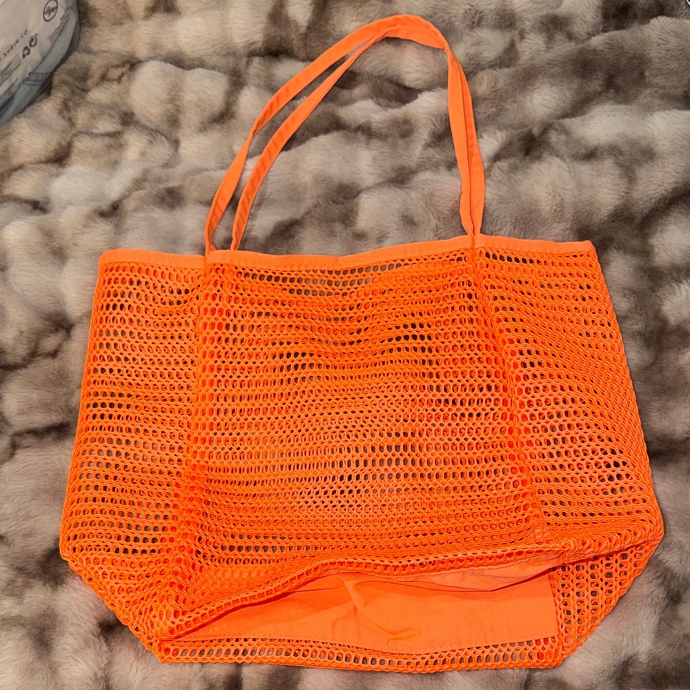 Orange Mesh Tote Bag